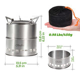 Ohuhu Camping Stove - Portable and Versatile Stainless Steel Backpacking Stove