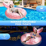 Sinbyuer Mermaid Solar-Powered Pool Float - Magical Mermaid Pool Lounger