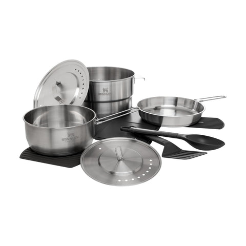 Stanley Even-Heat Camp Pro Cook Set - 11-Piece Stainless Steel Camping Cookware