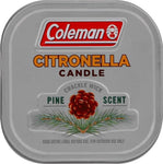 Coleman Pine Scented Citronella Candle with Wooden Crackle Wick - 6 oz Tin