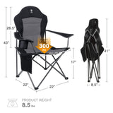 EVER ADVANCED High Back Padded Folding Camping Chair - Ultimate Comfort for Outdoor Adventures