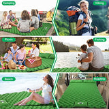 WANNTS Double Sleeping Pad for 2 Person - Hexagon Design, Foot Pump Inflation, Waterproof, Lightweight Camping Mattress