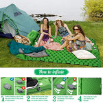 WANNTS Double Sleeping Pad for 2 Person - Hexagon Design, Foot Pump Inflation, Waterproof, Lightweight Camping Mattress