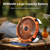 Trekkinglamb Rechargeable Camping Fan with LED Light and Remote Control - Ultimate Summer Comfort