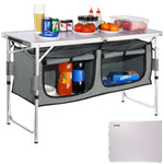 VEVOR Portable Camping Kitchen Table - Durable, Adjustable, and Easy Setup Outdoor Cooking Station