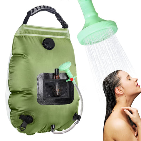 Solar Camping Shower Bag - 5 Gallons/20L, Heat Absorbing, Portable Outdoor Shower