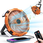 Trekkinglamb Rechargeable Camping Fan with LED Light and Remote Control - Ultimate Summer Comfort