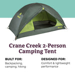 Marmot Crane Creek 2-Person Tent - Lightweight, Waterproof, and Durable Shelter for Camping and Backpacking