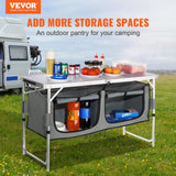 VEVOR Portable Camping Kitchen Table - Durable, Adjustable, and Easy Setup Outdoor Cooking Station