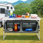 VEVOR Portable Camping Kitchen Table - Durable, Adjustable, and Easy Setup Outdoor Cooking Station