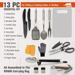 BOMKI Complete Camping Kitchen Utensil Set - Durable, Compact, and Multi-Purpose