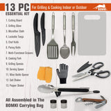 BOMKI Complete Camping Kitchen Utensil Set - Durable, Compact, and Multi-Purpose