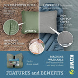 Drift Klymit Shredded Memory Foam Pillow - Ultimate Comfort for Travel and Camping