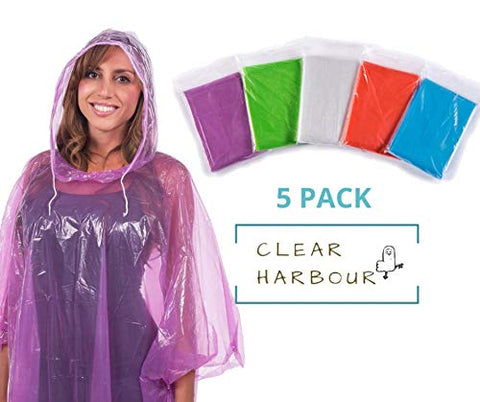 Disposable Rain Poncho Pack for Adults