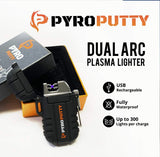 Windproof Waterproof Lighter KIT with Pyro Putty fire Starter Bundle