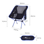 Outdoor Ultralight Portable Folding Chairs with Carry Bag Heavy Duty