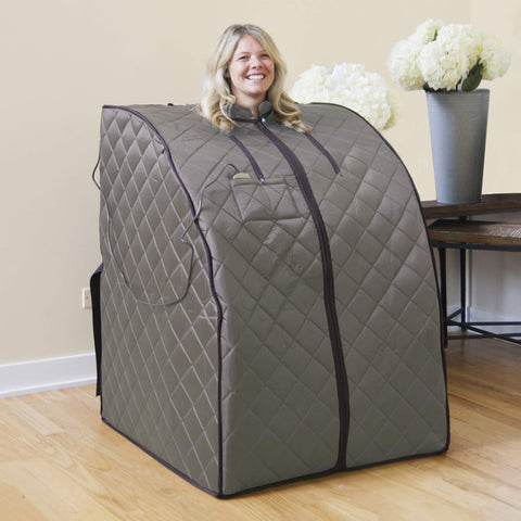 Portable Personal Sauna with FAR Infrared Carbon Panels, Heated Floor Pad, Canvas Chair