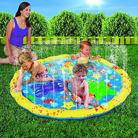 HALOFUN 39in-Diameter Sprinkle and Splash Play Mat (Colorful 1)