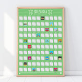 100 Places Scratch Off Bucket List Poster