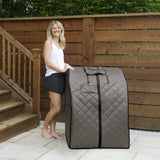 Portable Personal Sauna with FAR Infrared Carbon Panels, Heated Floor Pad, Canvas Chair