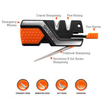 6-In-1 Pocket Knife Sharpener & Survival Tool, with Fire Starter & Whistle