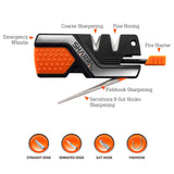 6-In-1 Pocket Knife Sharpener & Survival Tool, with Fire Starter & Whistle