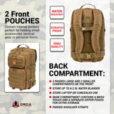 Orca Tactical Backpack - Large 40L - 3 Day Survival Bug Out Bag