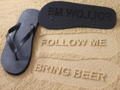 FlipSidez Womens Follow ME Bring Beer Flip Flops